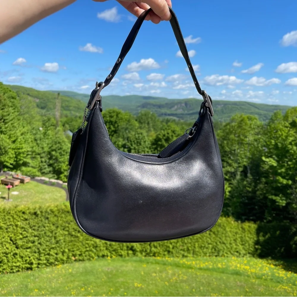 SOLD 🔴 Coach bag zoe 9593 black leather bag vintage RARE shoulder bag - Picture 3 of 17